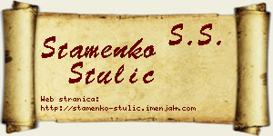 Stamenko Štulić vizit kartica